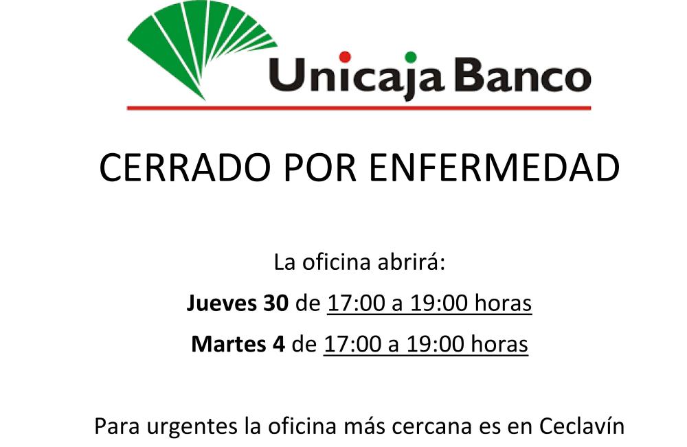Imagen Horario de apertura de la oficina Unicaja Banco