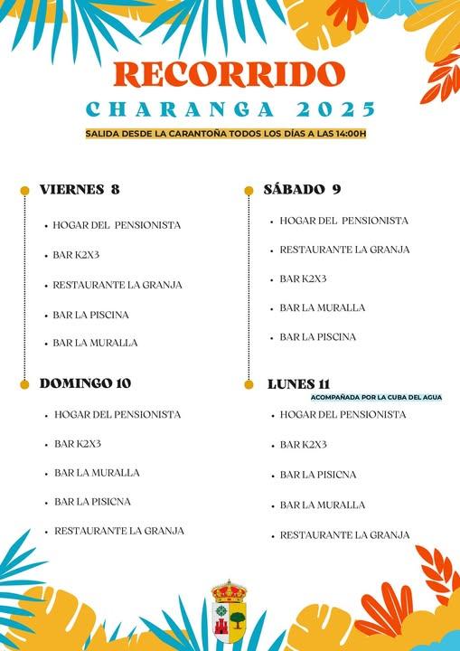 Imagen Recorrido de la charanga días 8, 9, 10 y 11 de Agosto